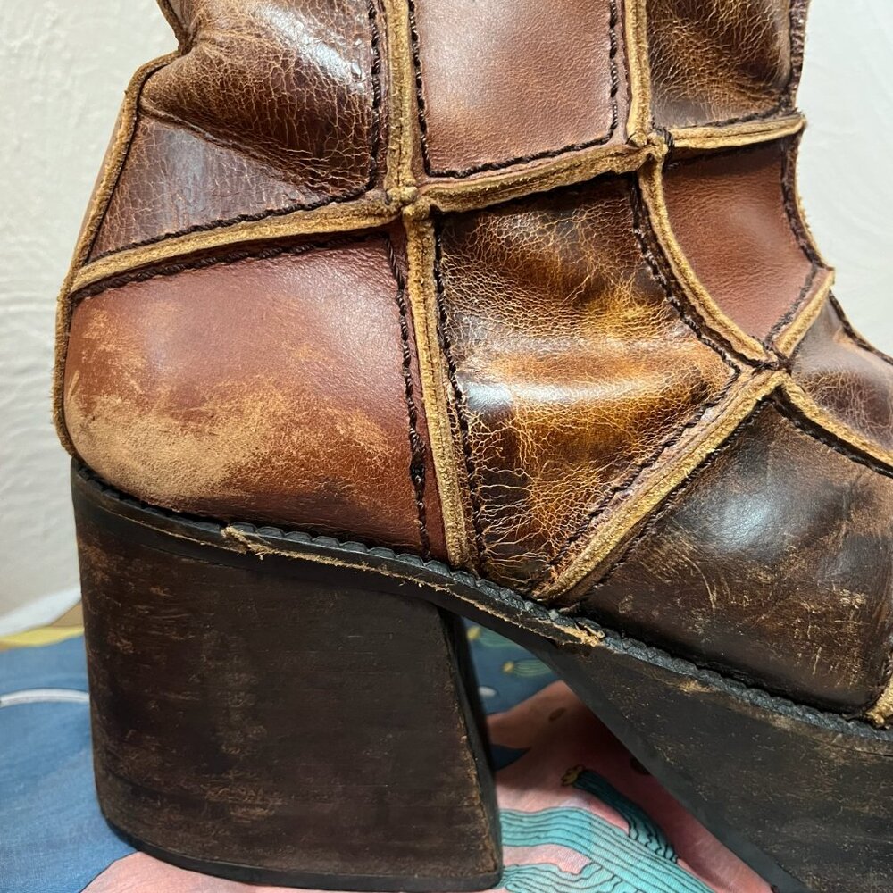 RARE Vintage VTG Destroy Platform Heeled Boots - Picture 3 of 6